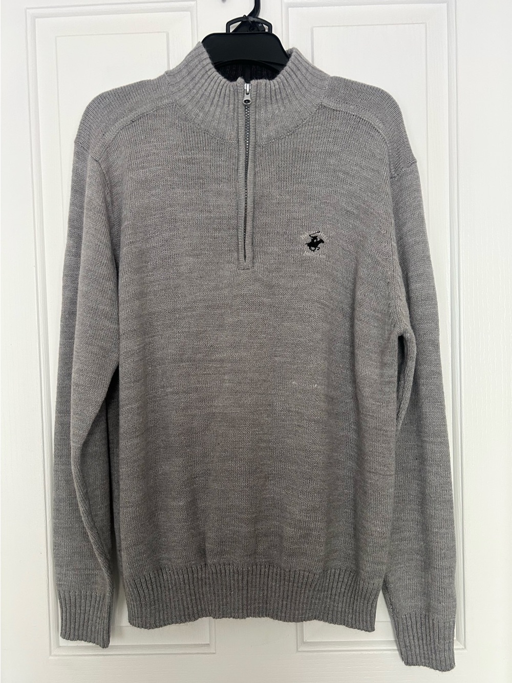 Beverly Hills Polo Club Men's Gray Half-Zip Sweater